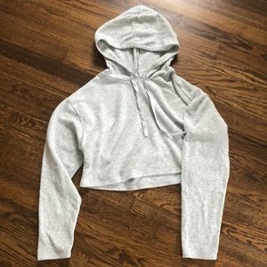 Grey cropped hoodie